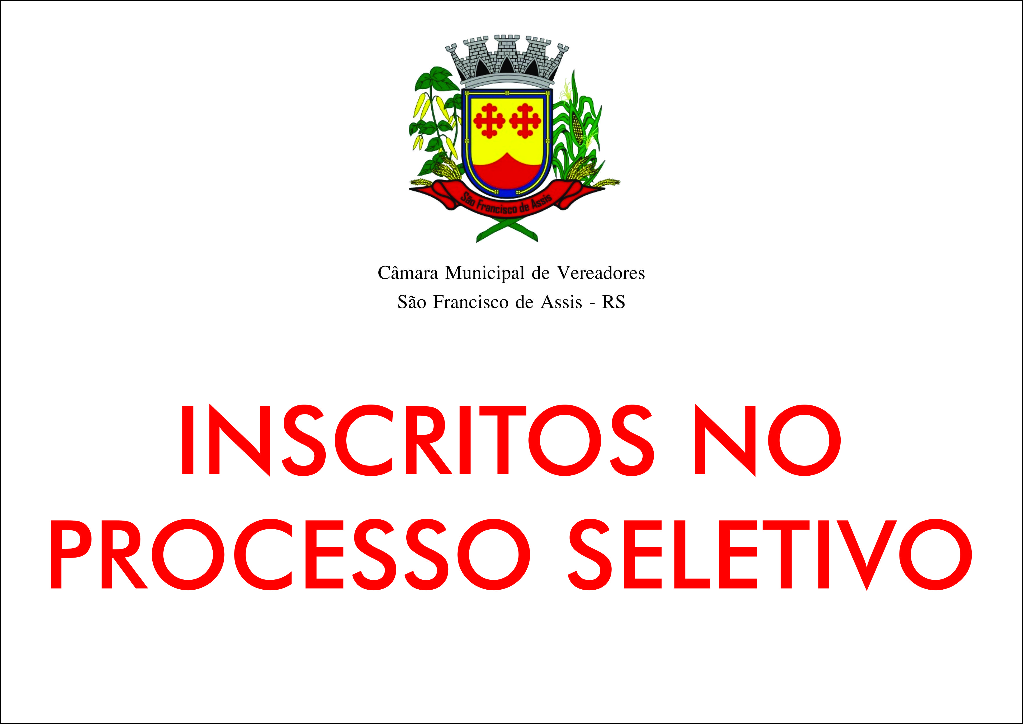 Confira os Inscritos no Processo Seletivo