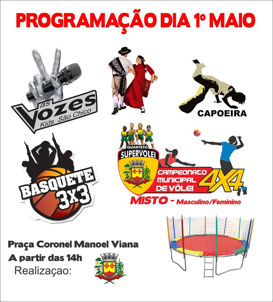 PROGRAMAÇÃO DIA 1º DE MAIO