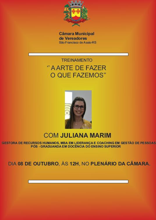 Treinamento motivacional para os funcionários do Legislativo 